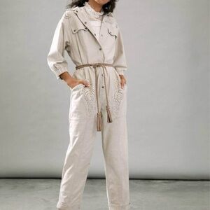 Anthropologie Cutwork Jumpsuit Size Small EXC